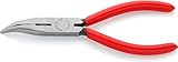 Knipex Flachrundzange mit Schneide (Radiozange) schwarz atramentiert, mit Kunststoff überzogen 160 mm 25 21 160