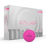 Wilson Duo Soft Golfbälle, Sanftes Spielgefühl und dynamische Energie, Geschwindigkeitssteigerung mit präzisem Flugdesign, Pink, 12er Pack, Keine Größe