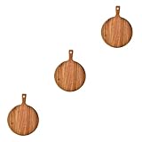 ABOOFAN 3 Stück Holz Pizzabrett Steak Holzbrett Pizza Tablett Holz Servierbrett Snack Aufbewahrungsbrett Holzbrett Mit Griff Praktisches Obstbrett Holz Charcuterie Brett