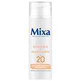 Mixa Anti-Pigmentflecken Creme, Für ungleichmäßige, fahle und sensible Haut mit Vitamin C und Niacinamid, Geeignet für Gesicht & Hals, LSF 20, Hypoallergen, 50 ml