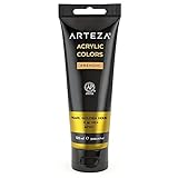 ARTEZA metallic Acrylfarbe, Perlgold A213, Acrylfarben in 120 ml Beutel, lichtbeständige hochpigmentierte Künstlerfarbe für Acrylmalerei, Leinwand-Malfarbe für Künstler, Hobbymaler, Kinder