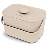 YourCasa Biomülleimer Küche 5L - Komposteimer für alltäglichen Biomüll Behälter - Spülmaschinenfest - Geruchsdicht mit Sieb & ergonomischen Griff - Bio Mülleimer Klein Komposter Bioeimer (Creme)