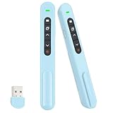 USB Präsentationsfernbedienung für Powerpoint Wireless Pointer 100M mit USB Bluetooth, Hyperlink, Volumen Kontrolle, Präsentationen Presenter für Konferenzen Vorträge Präsentationsklicker Blau