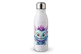 MAXIKIWI - Einwandige Wasserflasche mit Schraubverschluss, nicht isoliert, leichtes Aluminium, BPA-frei, auslaufsicher, Feenmonster, 500 ml