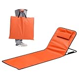 MEISHANG Strandliege Klappbar Leicht,Strandmatte mit Rückenlehne Verstellbar,Tragbare Liege Strand,Sonnenmatte Klappbar mit Tragetasche und Praktisches Staufach,für Strand,Pool,Garten & Terrasse