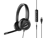 Speedlink METIS USB Stereo-Headset – leichtes Headset kabelgebunden mit Mikrofon und Kabelfernbedienung, USB-A- und 3,5 mm-Klinkenanschluss, Büro und Home-Office, Aufbewahrungstasche, schwarz