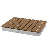 VANCHEMO Gartendusche WPC Bodendusche Außendusche, Mobile Campingdusche mit rutschfeste Standfläche, für Camping Garten Pool Dusche, Holzoptik, Rechteckig