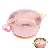 Geschirr für Kleinkinder – Snackschüssel mit Saugfuß, leichte Kinderschüssel mit Griff, bezauberndes Geschirr für zu Hause, rutschfeste Essschale für Kleinkinder, bequemes Haltewerkzeug für Babys, 3,1