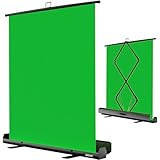 EMART Green Screen 155x200cm, Greenscreen Roll-up Panel Fotohintergrund, Grüner Fotohintergrund mit Ständer für Fotostudio, Streaming, Videokonferenzen, TikTok, Zoom