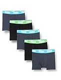 PUMA Jungen Basic Boxer 5 Pack Ecom Unterwäsche, India Ink/Turquoise, 158-164 EU