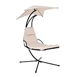 Home Deluxe - Schwebeliege - SAN REMO - inkl. Polsterauflage, Sonnendach und komplettem Montagematerial I Sonnenliege Hängesessel Gartenliege
