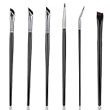 Abeillo 6 Stück Eyeliner Pinsel Set, Pinsel Abgewinkelter Dünn, Professioneller Augenbrauen Pinsel Präzise Make Up Eyebrow Brush für Eyeliner Augenbrauen Kosmeti