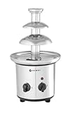 HENDI Schokoladebrunnen, 3 Etagen, maximale Schokoladekapazität: 1,5 kg, leicht zu reinigen, Schokofondue, Schokobrunnen, Schokofontäne, 230V/46W, ø215x(H)375mm, Edelstahl, ABS