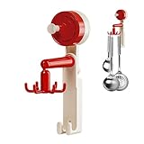 Küchenutensilienhalter, Wandmontage, Organizer für Küchenutensilien, stabiler rostfreier Ständer mit 6 Haken für Löffel, Spatel, Schaumlöffel, Nudel-Server – Haus und Wohnzimmer