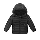 AEGJEGVD Daunenjacke Kinder Verdickte Warm Outdoorjacke Herbst Frühling Winter Kinderjacke Für Jungen Und Mädchen Kurze Kapuzenjacke Mit Kapuze Für Größere Kinder Steppjacke Bequem