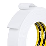 COUMENO Weiß Schaumstoff Klebeband, 25mm x 3m, 3 mm dick, Moosgummi Selbstklebend, Einseitiges Dichtungsband für Türen/Fenster & Gegen Kalte Zugluft/Anti-Kollision/Schalldichter/Staubdicht