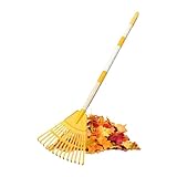 Laubbesen für Rasenflächen, 14 Zinken, abnehmbarer Grasbesen, tragbarer für Rasen, Terrasse, Kies, Hof, Garten, Camping, Outdoor