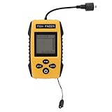SYH&AQYE Tragbarer Kajak Fisch Tiefenmesser, Tragbarer Wasser Fischfinder, Kabelgebundener Sonarsensor, 100m Fischfinder Tiefenmesser mit Anti UV LCD Display für Boot, See, Meereis