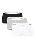 Calvin Klein Herren 3er-Pack Boxershorts Low Rise Trunk 3Pk mit Stretch, Black/White/Grey Heather, L