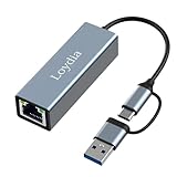 USB C auf Ethernet Adapter, USB 3.0 zu RJ45 1000Mbps Ethernet LAN Netzwerkadapter, Kompatibel für Laptop,PC mit Windows 7/8/10, XP, Vista, Mac