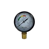 well2wellness® Pool Manometer Wasser Druckmesser mit seitlichem Anschluss (unten) 1/4 Zoll 0-3 bar (P2228)