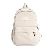 Wander Rucksäcke Damen 40 Liter Sommertags-Schultasche für Mädchen, High School, College-Rucksack, Mittelschule, hohe Kapazität, Mittelschulrucksack für die Klassen drei bis Laptop (White, One Size)