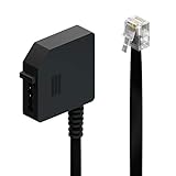 deleyCON 0,2m Telefon Adapter RJ11 Stecker 6P4C auf TAE-F...