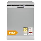 Exquisit PRO Geschirrspüler 60 cm, Unterbaufähig, EEK: C, 14 Maßgedecke, Besteckschublade, Automatische Türöffnung, Startzeitvorwahl, 11 Liter, GSP56314-030C silber