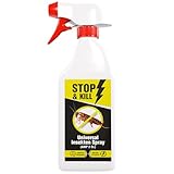 STOP & KILL Universal Insekten Spray 500ml| Bekämpfung mit Sofort- und Langzeitwirkung gegen alle Ungeziefer (z.B. Kakerlaken, Käferarten, Flöhe, Silberfische u.v.m.) | Geruchlos & Biologisch Abbaubar