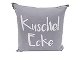 CB Home & Style Outdoor Garten Kissen Wasserabweisend Wasserfest 45 x 45 cm mit Füllung (KuscheleckegrauNEU)