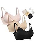 HOFISH Damen 3pack voller fehlschlag seamless stillen schwangerschaft bras bralette mit extra-bra extenders & clips