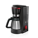 Bosch Filterkaffeemaschine MyMoment TKA6M273,1200 W, Edelstahl-Thermokanne 1 l, für 8-12 Tassen, Aroma intense, Entkalkungsprogramm, Schwarz matt/Edelstahl