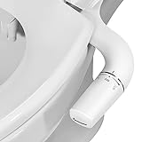 SAMODRA Bidet Einsatz Für Toilette Links,Ultra-Slim Nicht Elektrisch Bidet Aufsatz,Bedienung Links,Doppel Düsen,Po-Dusche