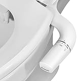 SAMODRA Bidet Einsatz Für Toilette Links,Ultra-Slim Nicht Elektrisch Bidet Aufsatz,Bedienung Links,Doppel Düsen,Po-Dusche