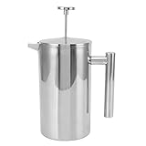 Jwthee French Press French Press French Press aus Edelstahl mit doppelter Wand von Hand (350 ml)