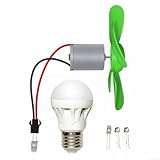 SPORTARC Mini-Windturbinenmotor, Windstromgenerator, DIY kleine Windturbinen-Generator, alternativer Energiegenerator, LED-DIY-Kit (mit Blub)