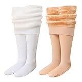 ACMEDE 2er pack Baby Mädchen Thermo Strumpfhose Kinder Winter Warm Fleece Gefütterte Strumpfhosen Gr.92/98/104/116/120/134/146 Ballettstrumpfhose Baby Winter Warm Leggings Strumpfhosen Mädchen