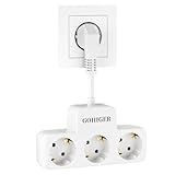 1 Stücke 3 in 1, 3 Fach Steckdosen Weiß (250V / 16A) FlyGoer 1pcs