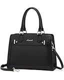 LOVEVOOK Handtasche Damen Mittelgroß, Damen-Henkeltaschen Leder Damen Tasche Bags Purse for Women Schultertaschen Umhängetasche Frauen für Alltag Business Schwarz