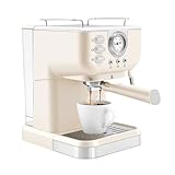 CUMELLIIR Halbautomatische Espressomaschine, Esspressokaffeemaschine Klein Siebträgermaschine Mit 1,5l Wassertank, Kaffeemaschine Für Haus, Büro, 20bar, 1050w