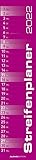 Streifenplaner PINK 2022 - Streifenkalender - Wandplaner - Küchen-Kalender - 11,3x49,5