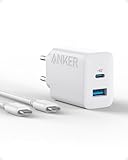 Anker 20W USB C Ladegerät, iPad Netzteil, USB-Schnellladenetzteil, iPad Ladegerät, Kompatibel mit iPhone 15/iPhone 15 Plus/iPhone 15 Pro/iPhone 15 Pro Max/iPad und mehr (mit 150cm USB-C Kabel)