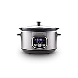 Lauben Slow Cooker 3500SB Schongarer mit Thermeffect®-Technologie, SlowHeat®-Technologie, Kochbuch, Innenbehälter aus Keramik, Zwei Temperaturstufen, Manuelle Zeiteinstellung, 3.5l