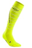 CEP - REFLECTIVE COMPRESSION SOCKS für Damen | Reflektierende Laufsocken in neon gelb | Größe II | S