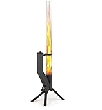 GARDENFLARE Feuerrohr Klassik – Edelstahl Feuersäule und Pelletfackel für Tolles Ambiente-Feuer – Terrassenheizer und Gartenkamin Alternative für Deine Terrasse und Garten (Schwarz Pulverbeschichtet)