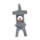 Amosfun Solar-Stein-Turm-Licht Solarlampe für Garten Gartenleuchten dekorativ Laterne Wohnkultur Pagodengartenstatue Skulptur Lampe Miniatur Rasenlampe Turm der Sonne schmücken Sonnenlicht