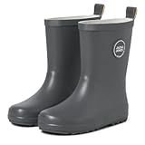 JACK & JONES Kinder Gummistiefel - Wasserdichte Regenstiefel aus Naturgummi - Rutschfest & Bequem mit Reflektor hinten – Pull-On Boots für Jungen & Mädchen - Outdoor & Schule