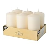 Papstar Stumpenkerzen / Säulenkerzen creme, (6 Stück),...