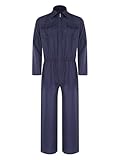 Monduelle Herren Arbeitsoverall Schutzanzug Blaumann Overall Jumpsuit Werkstatt Arbeitsanzug Mechaniker Handwerker Arbeitskleidung Marine Blau XL