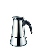 Weis Espressokocher für 2 Tassen 100ml Edelstahl Silber, Maße: 9,5cm x 9cm x 14,5cm, 16972